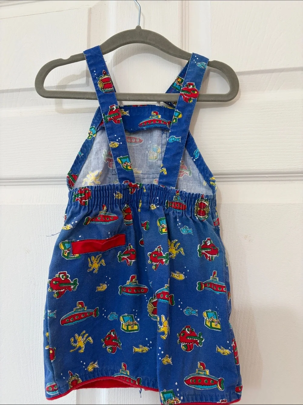Vintage OshKosh B'gosh Blue Submarine & Sea Creature Shortalls